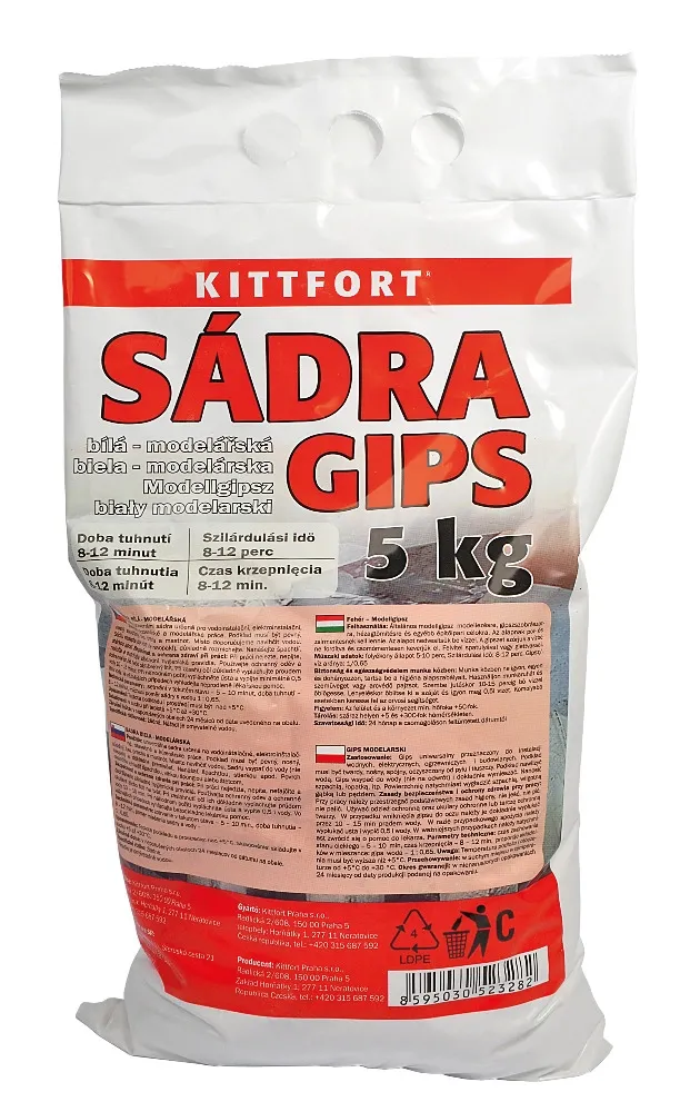 sádra bílá modelářská  5 kg pytlík Kittfort