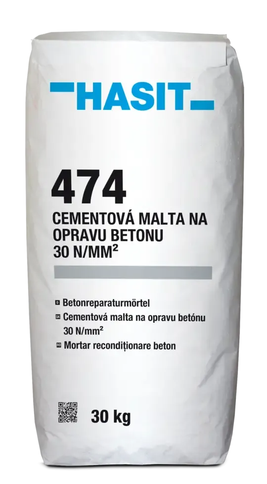 HAS  474 GROB- Betonreparaturmörtel, cementová reprofilační malta na opravu betonu 0-4mm, 30Mpa, 30kg