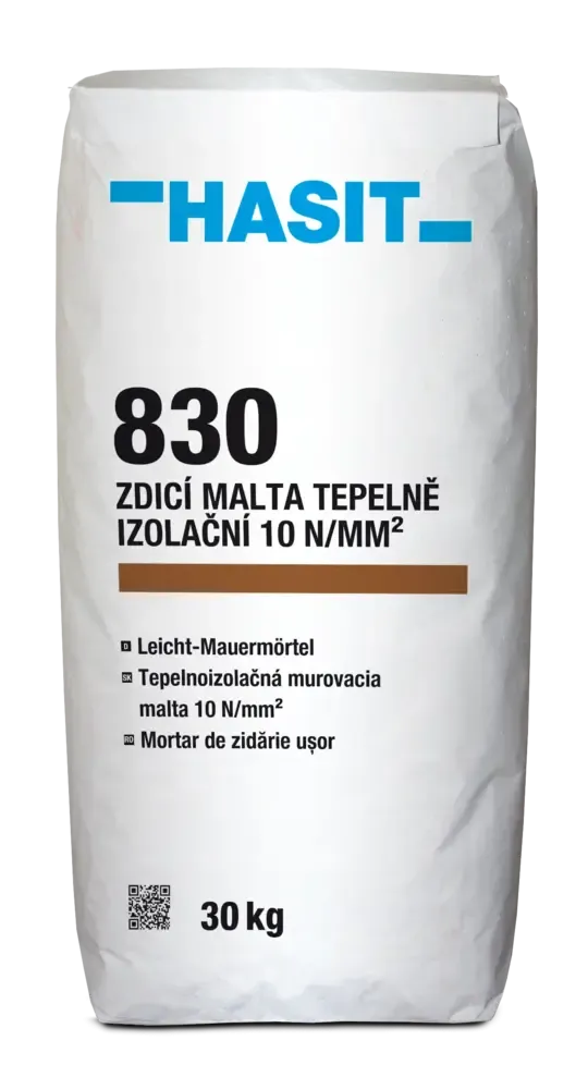 HAS  830 M10 vysoce tepelně izolační zdicí a zakládací malta, 30kg, 35pyt/pal