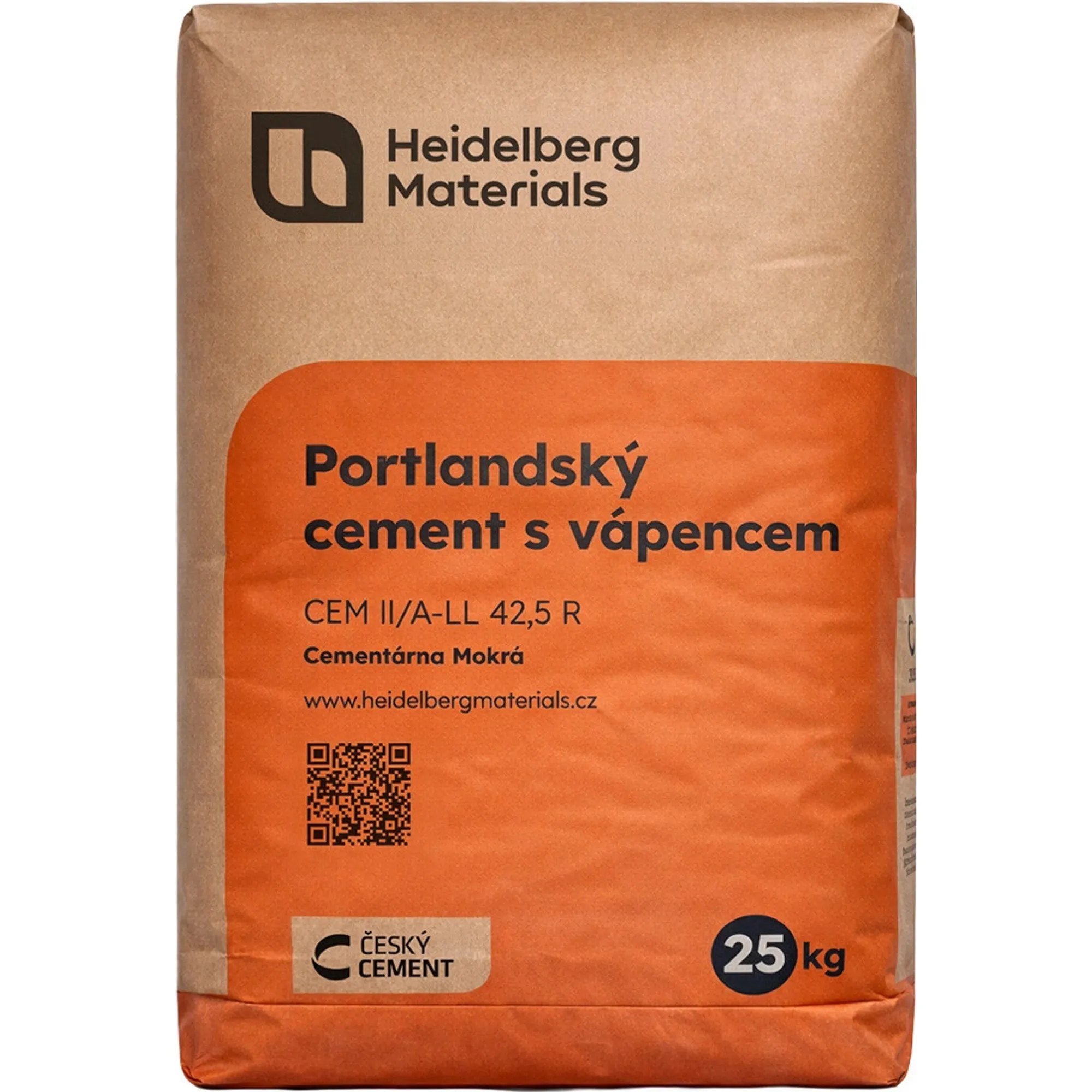 cement MOKRÁ, portlandský směsný II/A-LL 42.5R s vápencem, 25kg,  56p/pal,  P+F