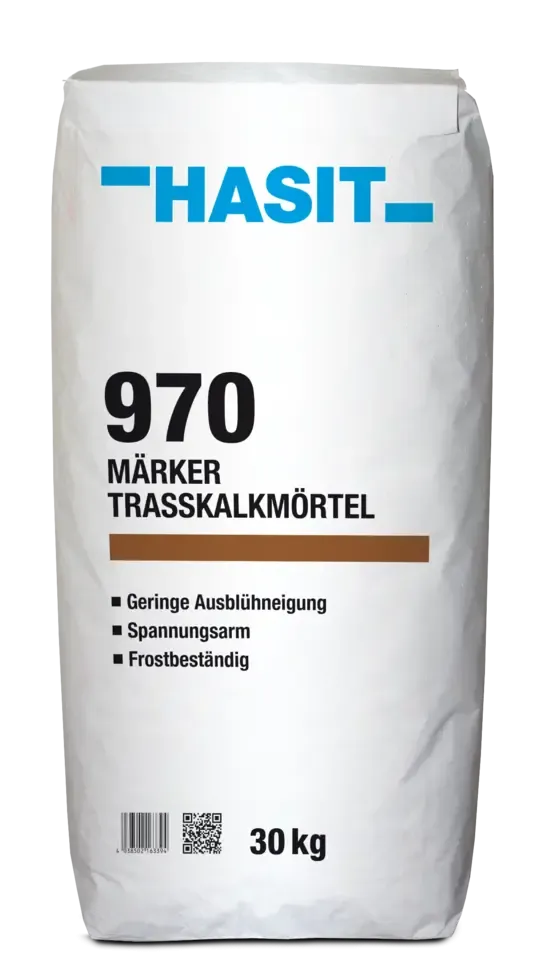 HAS  970 vápenná zdicí malta Trass-Kalkmortel, 10N/mm2, 30kg, 42p/pal