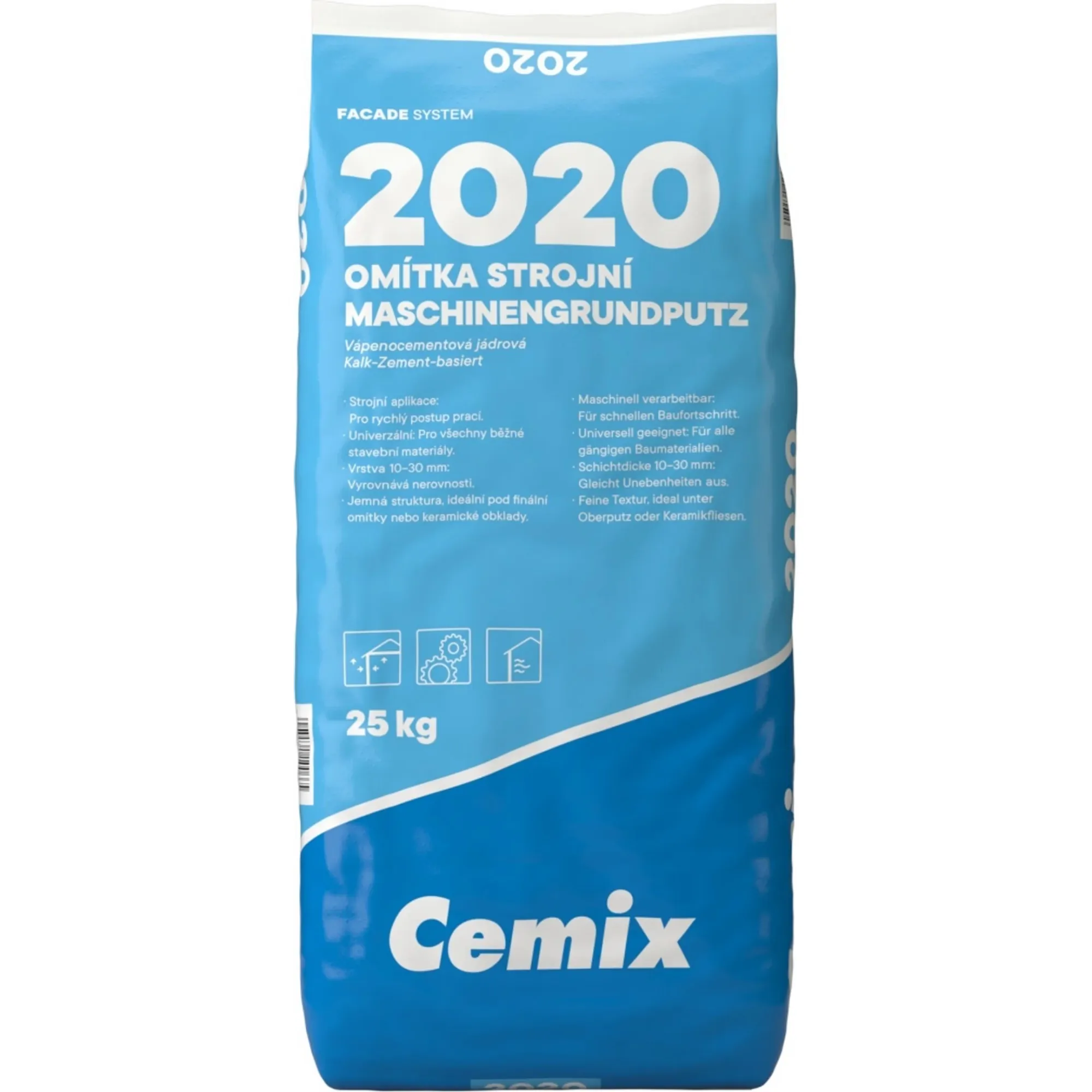 CEMIX   2020 jádrová omítka strojní, (1,2mm)    25kg/pyt, 48pyt/pal