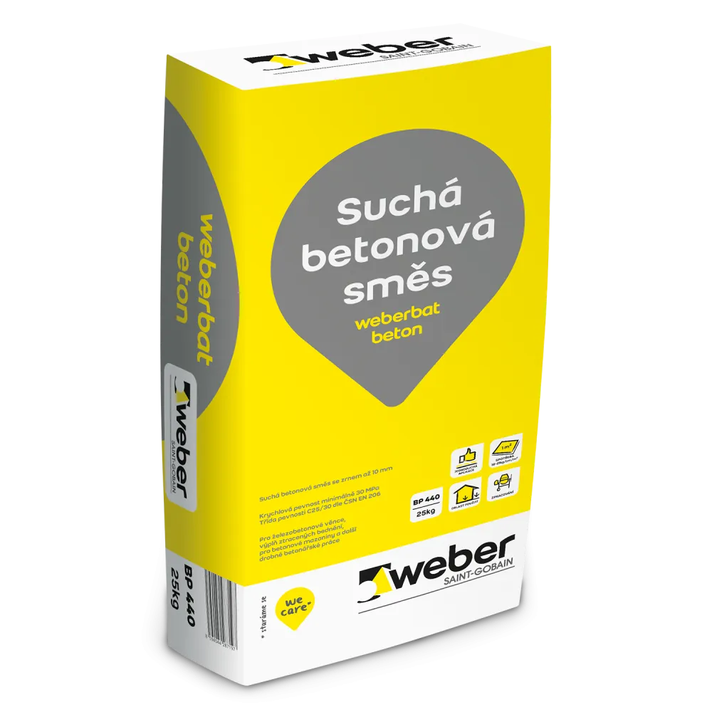 WEBER  BP 440 bat beton hrubý 35MPa, 25kg, pro tl. 40- 150mm  C25/30 zrno do 10mm