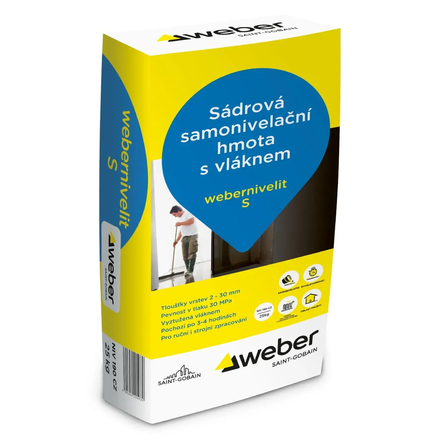 nivelační hmota NIVELIT S, pro tl.  2,5-30mm, 30MPa, 25kg - Sádra