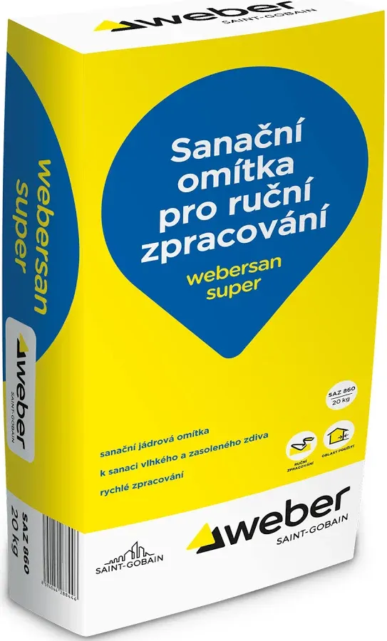 WEBER 860 san super, sanační jádrová omítka, 20kg