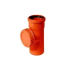 V  KGRE čisticí kus DN 110mm s víkem, oranžový