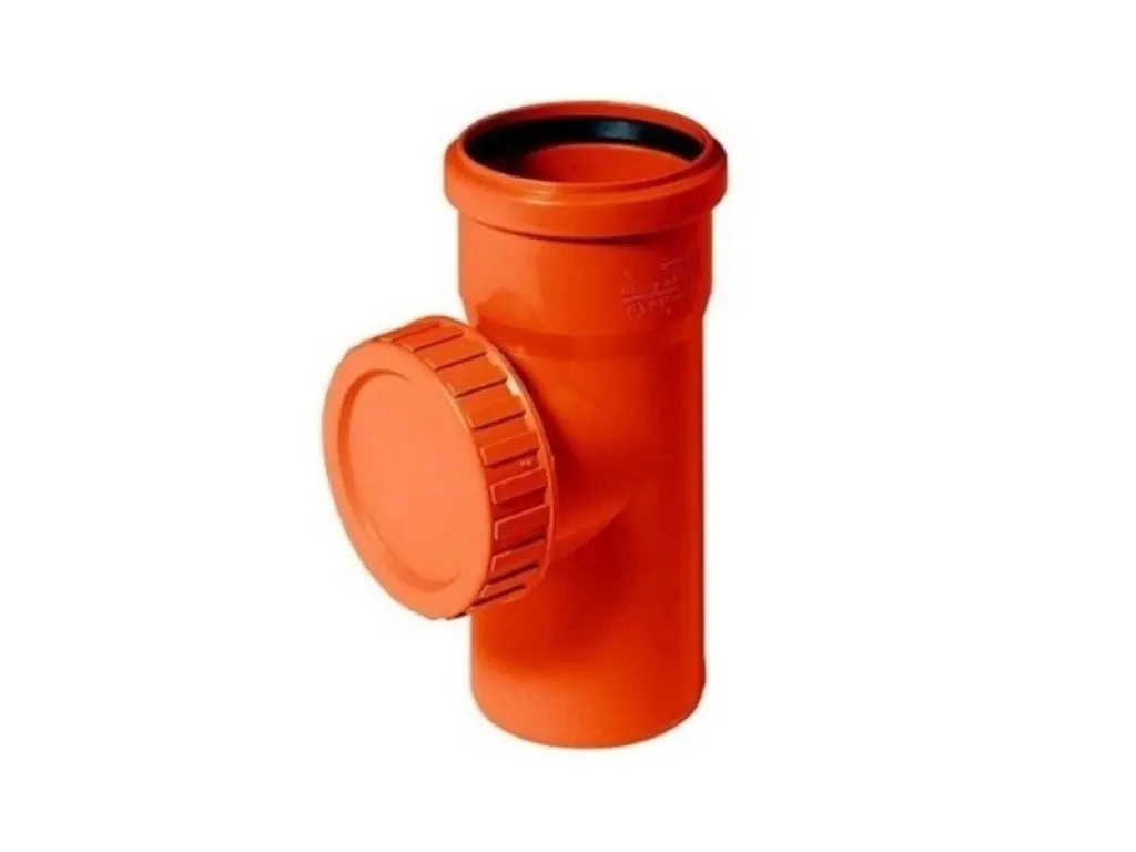 V  KGRE čisticí kus DN 200mm s víkem, oranžový