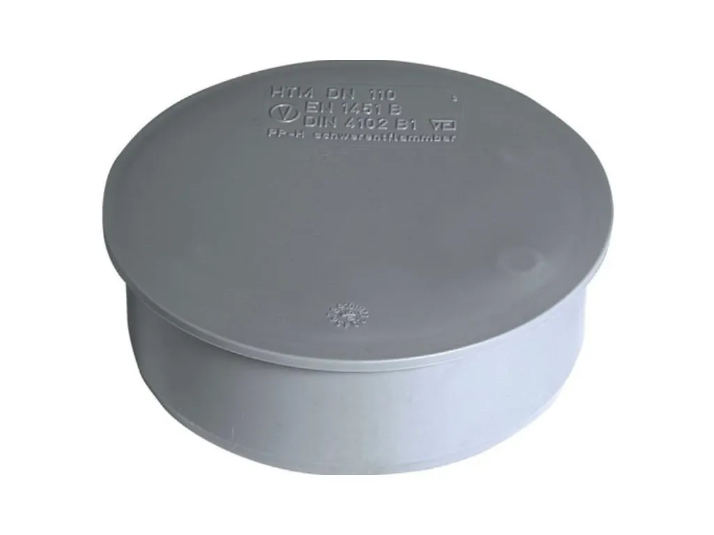 V  HT zátka HTM DN 110mm, plastová šedá