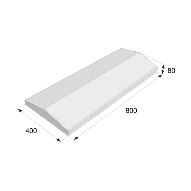 ZÁKRYTOVÁ DESKA PRESBETON 800x400x80mm, ZD 1-30 průběžná, přírodní