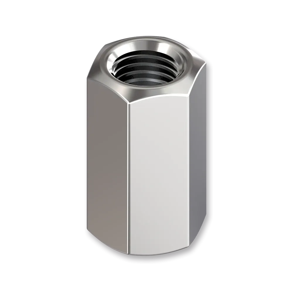 matice spojovací/prodlužovací,  M10x30 ZB DIN 6334, pevnost 6